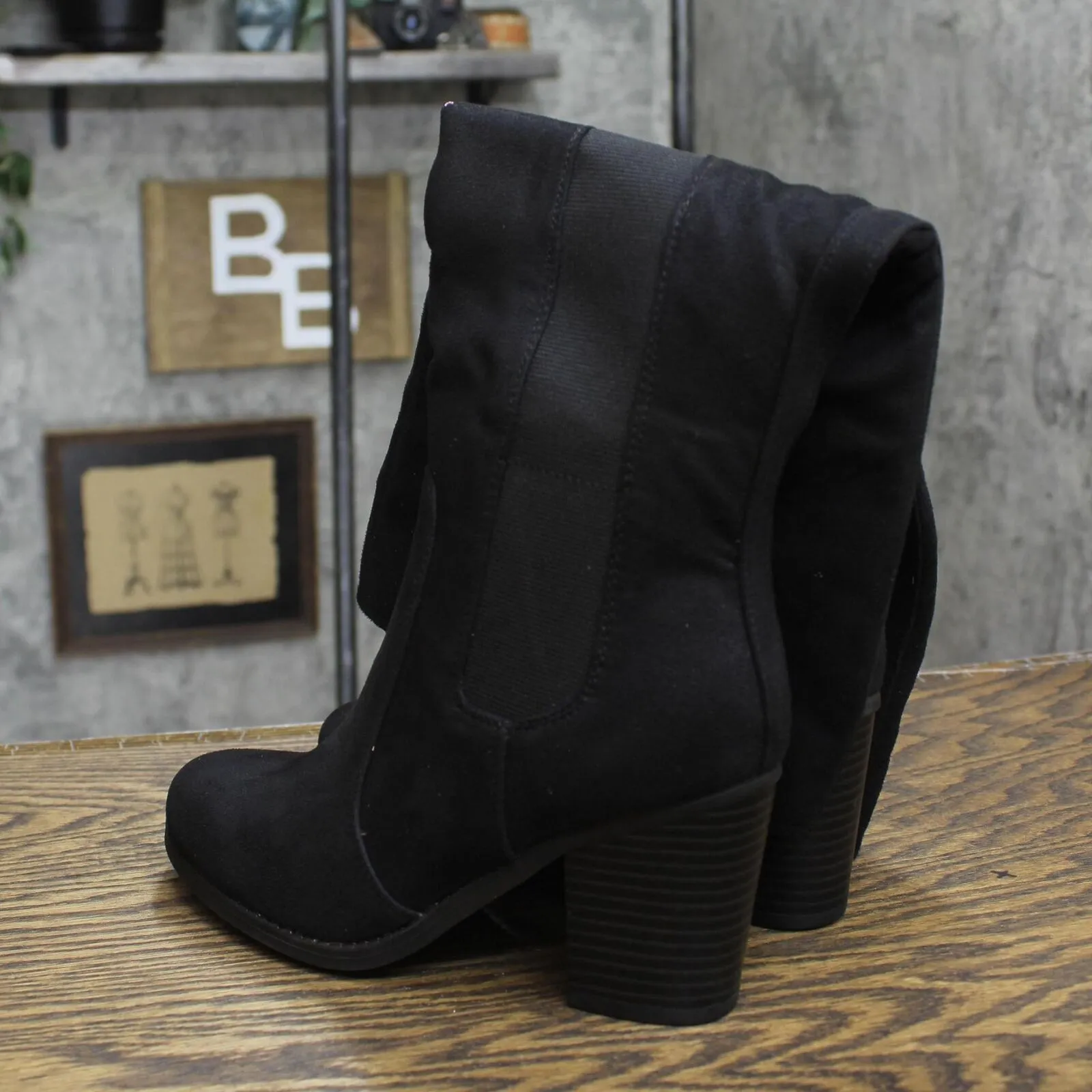 Sugar Women's Willetta Casual Heeled Boots Shoes SGR-WILLETTA Black 6M
