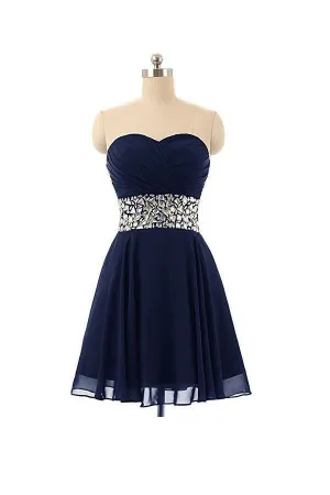 Swetheart Short Chiffon Crystal Homecoming Dresses Party Dresses PG078