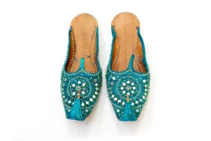 Teal Dulha Khussa - Shoes - Women's