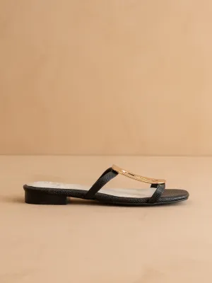 The Amiyah | Black Statement Buckle Sandal