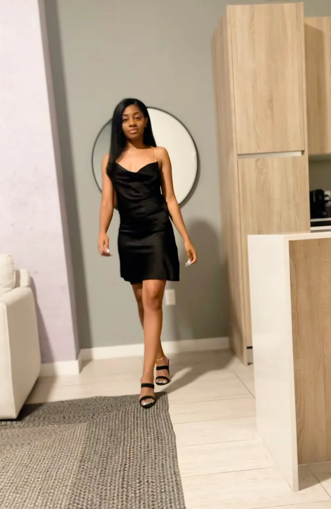 The Black Elite Satin Dress