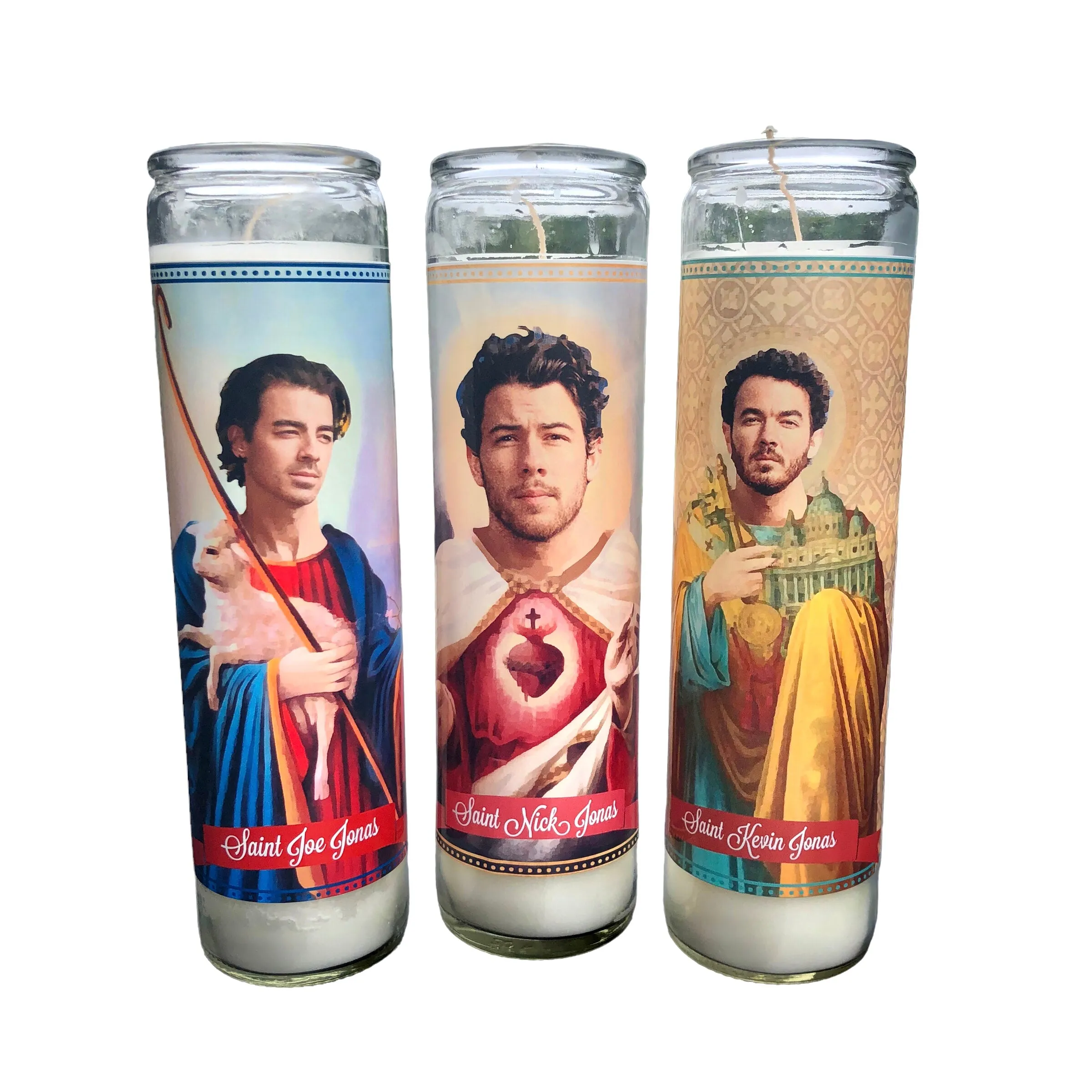 The Jonas Brothers Devotional Prayer Saint Candle Set