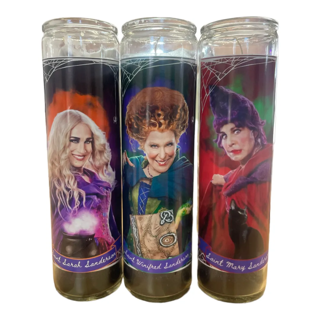 The Luminary Sanderson Sisters Hocus Pocus Devotional Prayer Saint Candle Set