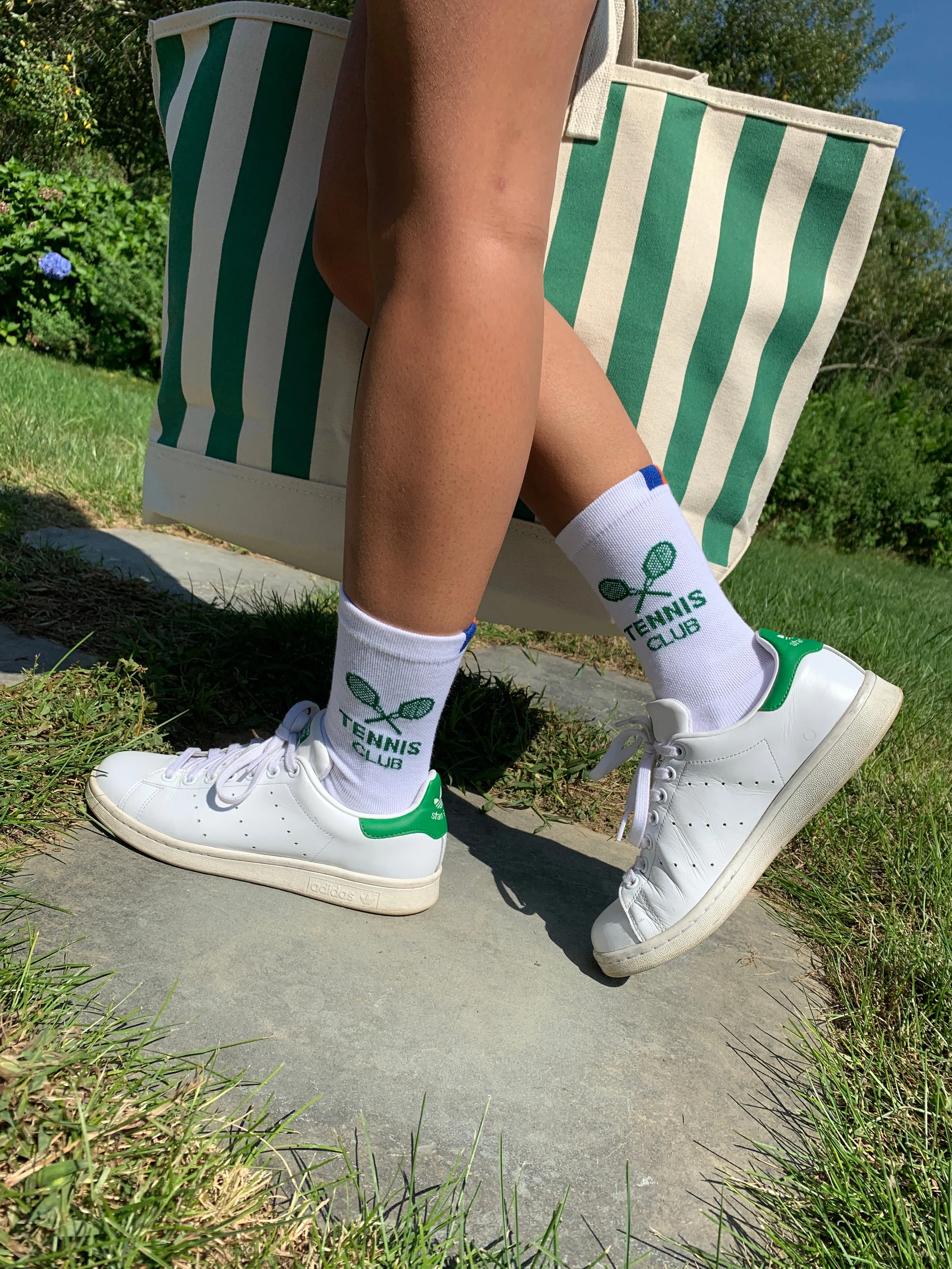 The Women's Tennis Sock - White/Green