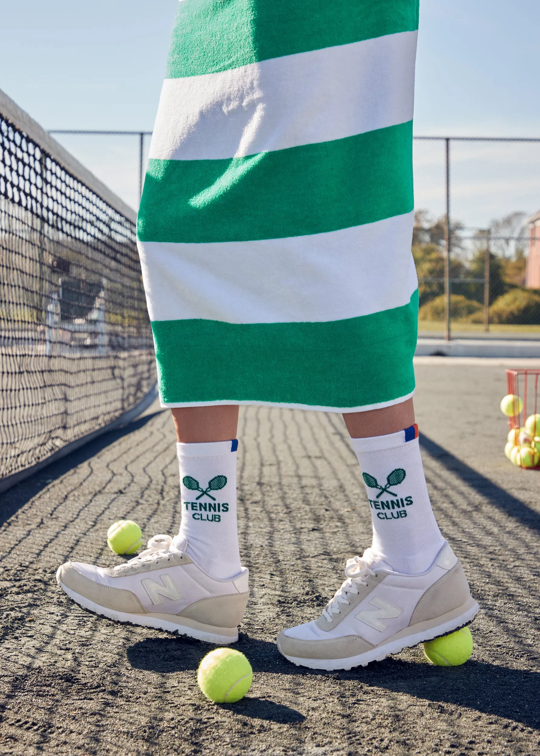 The Women's Tennis Sock - White/Green