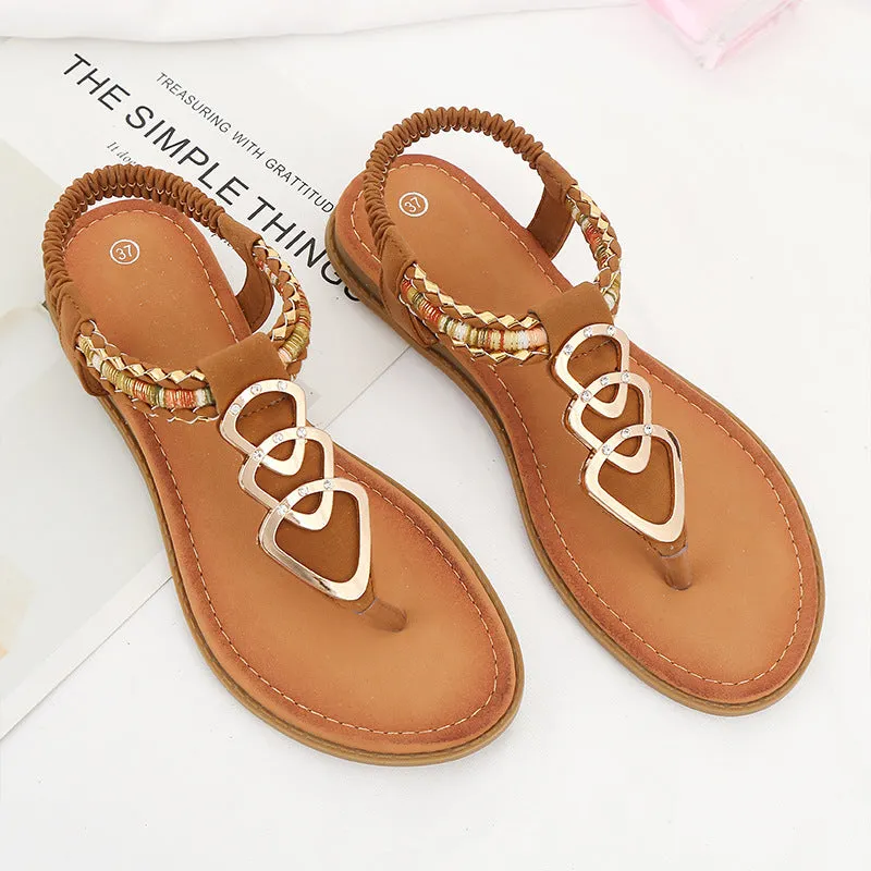 Thong Sandals Female Summer Fashion Boho Sandals Women's Large Size Women's Shoes