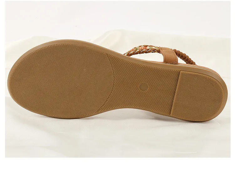 Thong Sandals Female Summer Fashion Boho Sandals Women's Large Size Women's Shoes