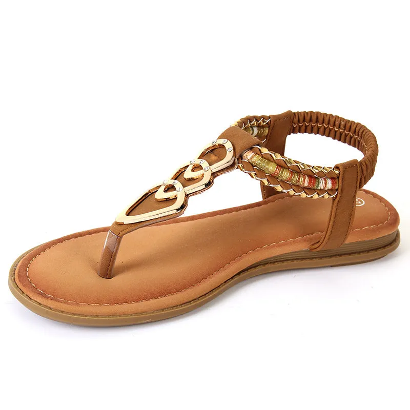 Thong Sandals Female Summer Fashion Boho Sandals Women's Large Size Women's Shoes