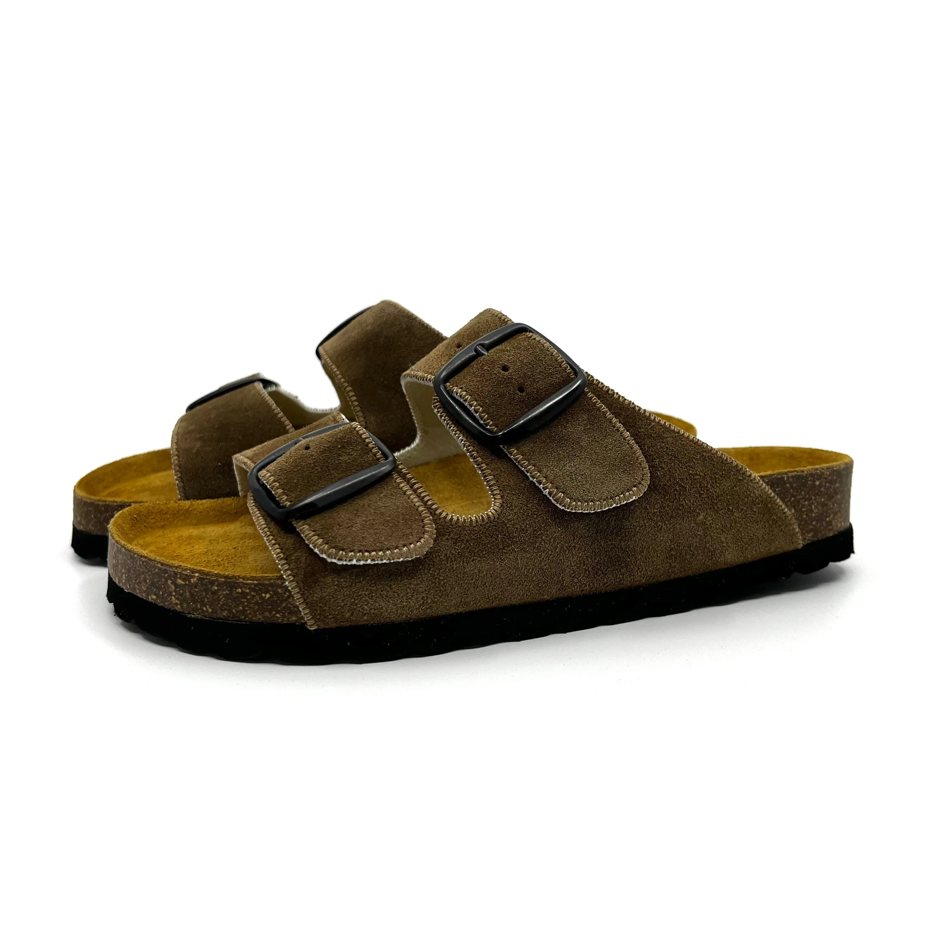 Thora 2-buckle Sandals | Umber Suede