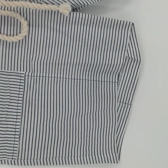 Tory Burch‎ Women's Shilo Short Size 14 White Navy Stripes Rope Belt Nautical