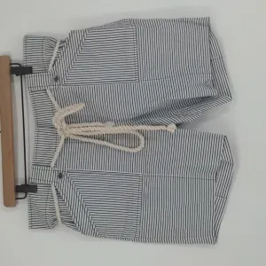Tory Burch‎ Women's Shilo Short Size 14 White Navy Stripes Rope Belt Nautical