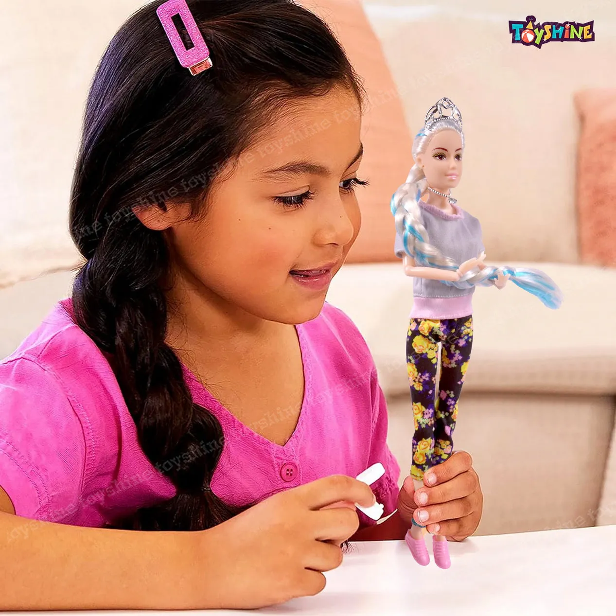 Toyshine Beauty Doll Street Vane with Fashion Accessory Pretend Play Gift for Girls Kids Role Play Toy for Age 3  Grey