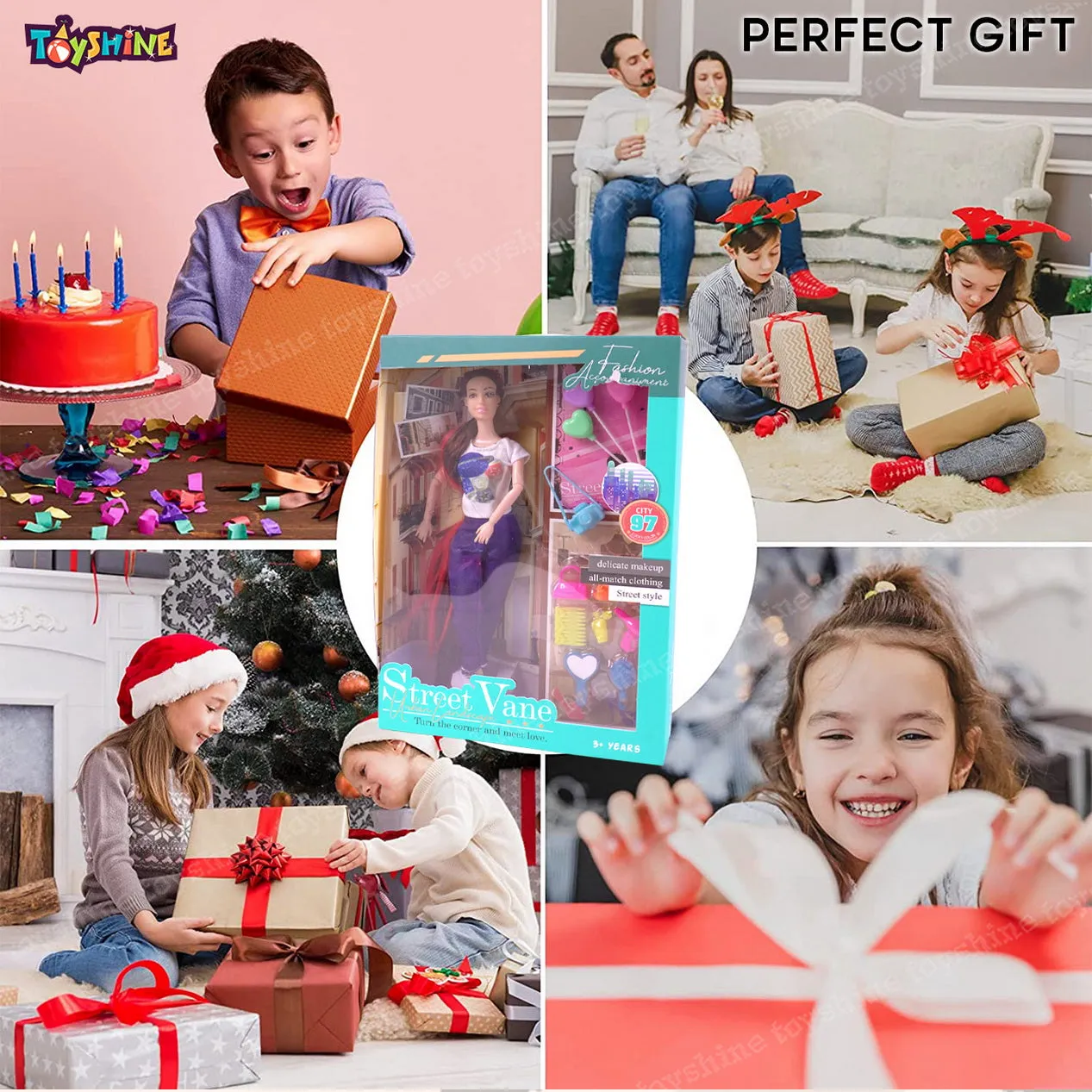 Toyshine Beauty Doll Street Vane with Fashion Accessory Pretend Play Gift for Girls Kids Role Play Toy for Age 3  Multicolor