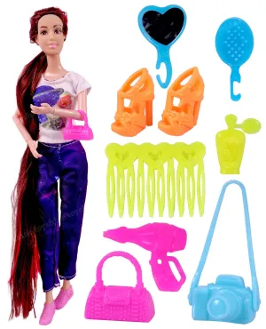 Toyshine Beauty Doll Street Vane with Fashion Accessory Pretend Play Gift for Girls Kids Role Play Toy for Age 3  Multicolor