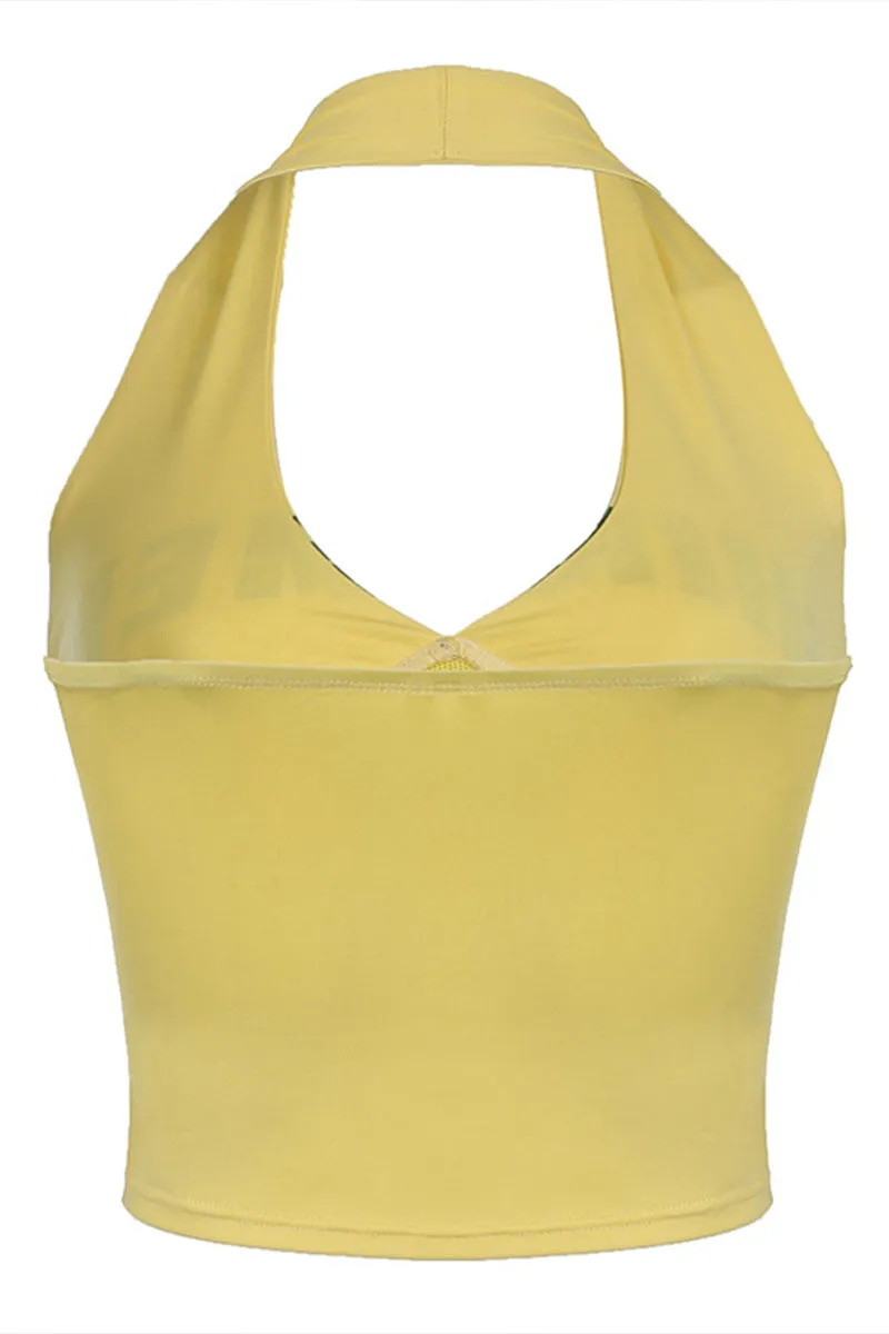 TR3049 Halter Graphic Tank Top