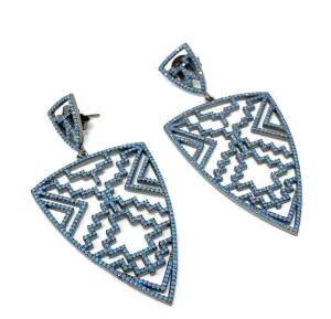 Turquoise Aztec Shield Earrings