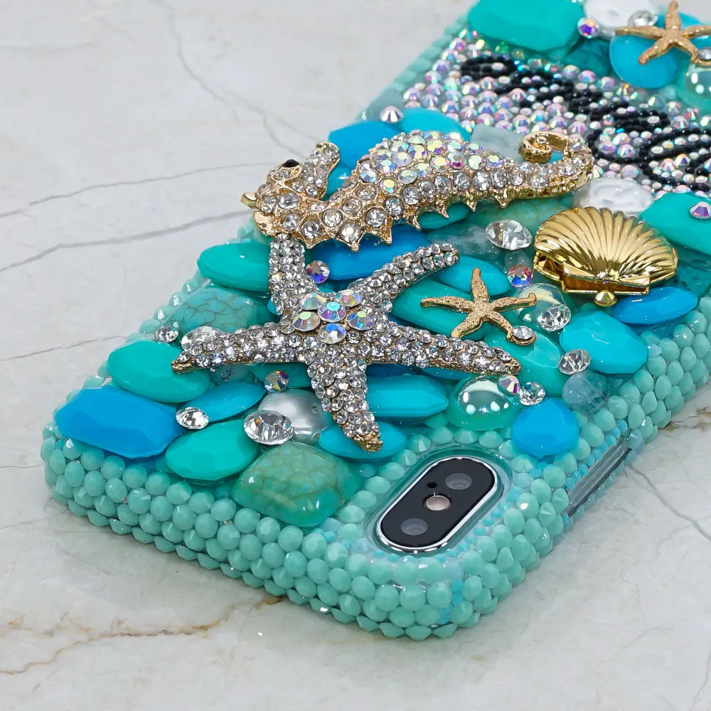 Turquoise Ocean Personalized Name & Initials Design (style PN_1092)