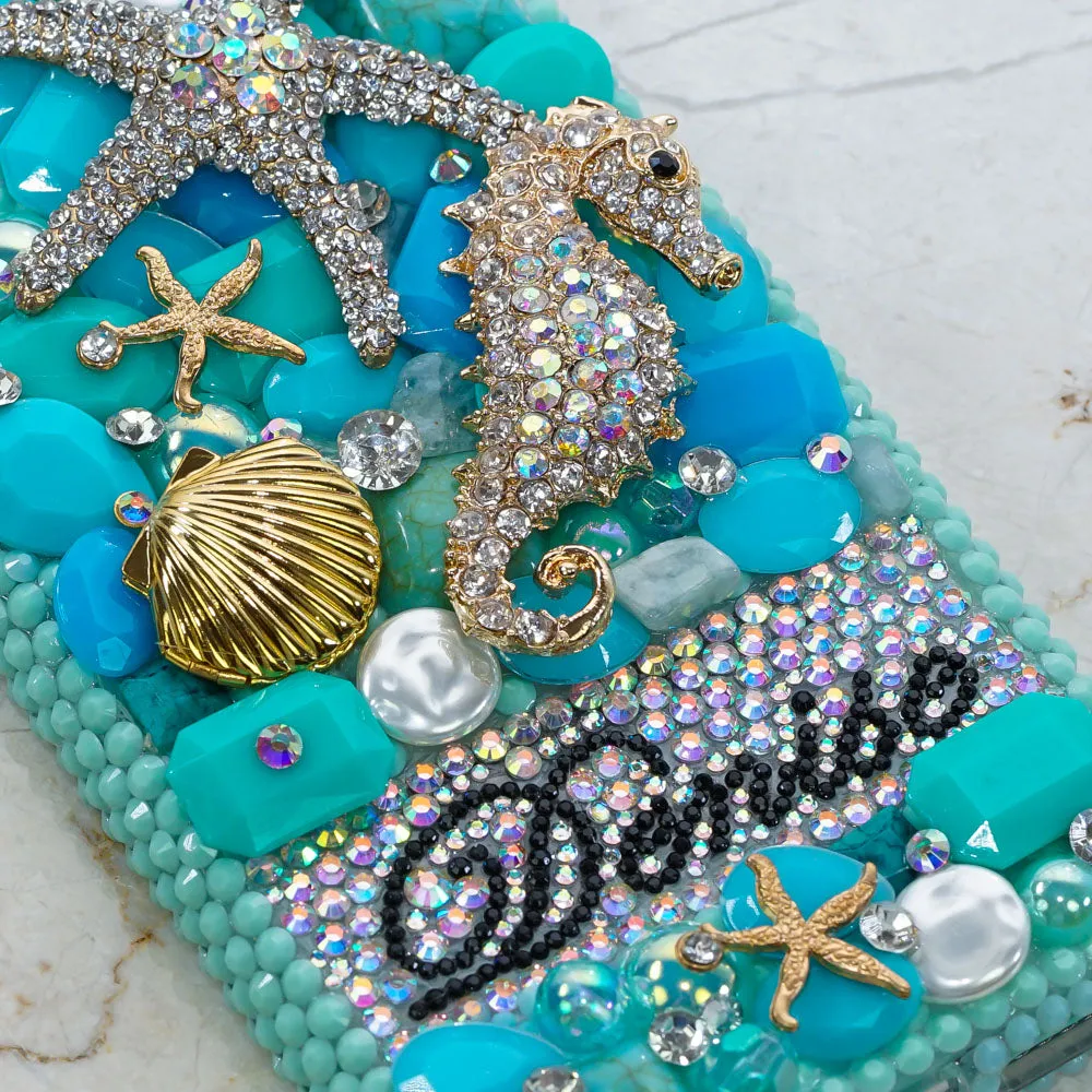 Turquoise Ocean Personalized Name & Initials Design (style PN_1092)