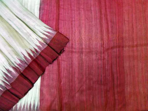 Tussar Ghicha Kumbha Design Saree