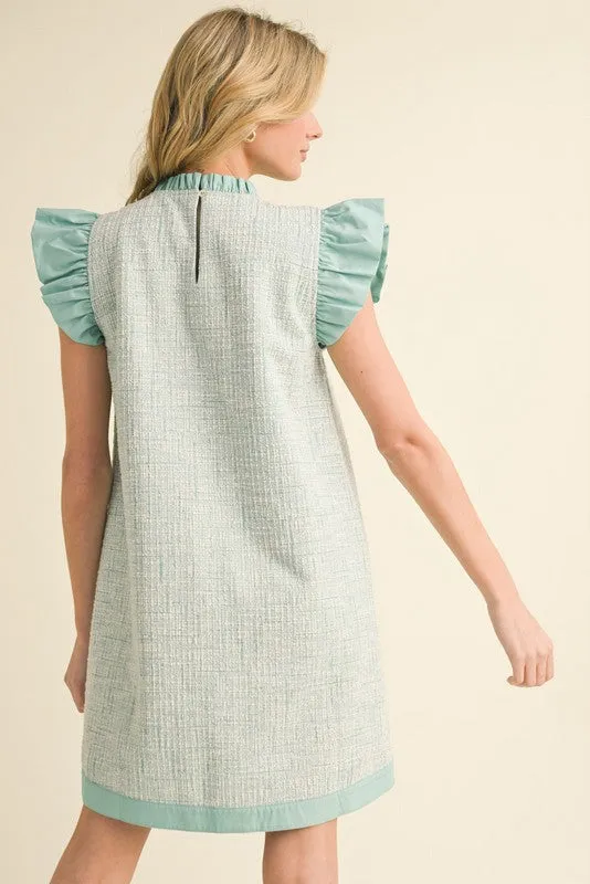 Tweed Shift Dress with Pockets