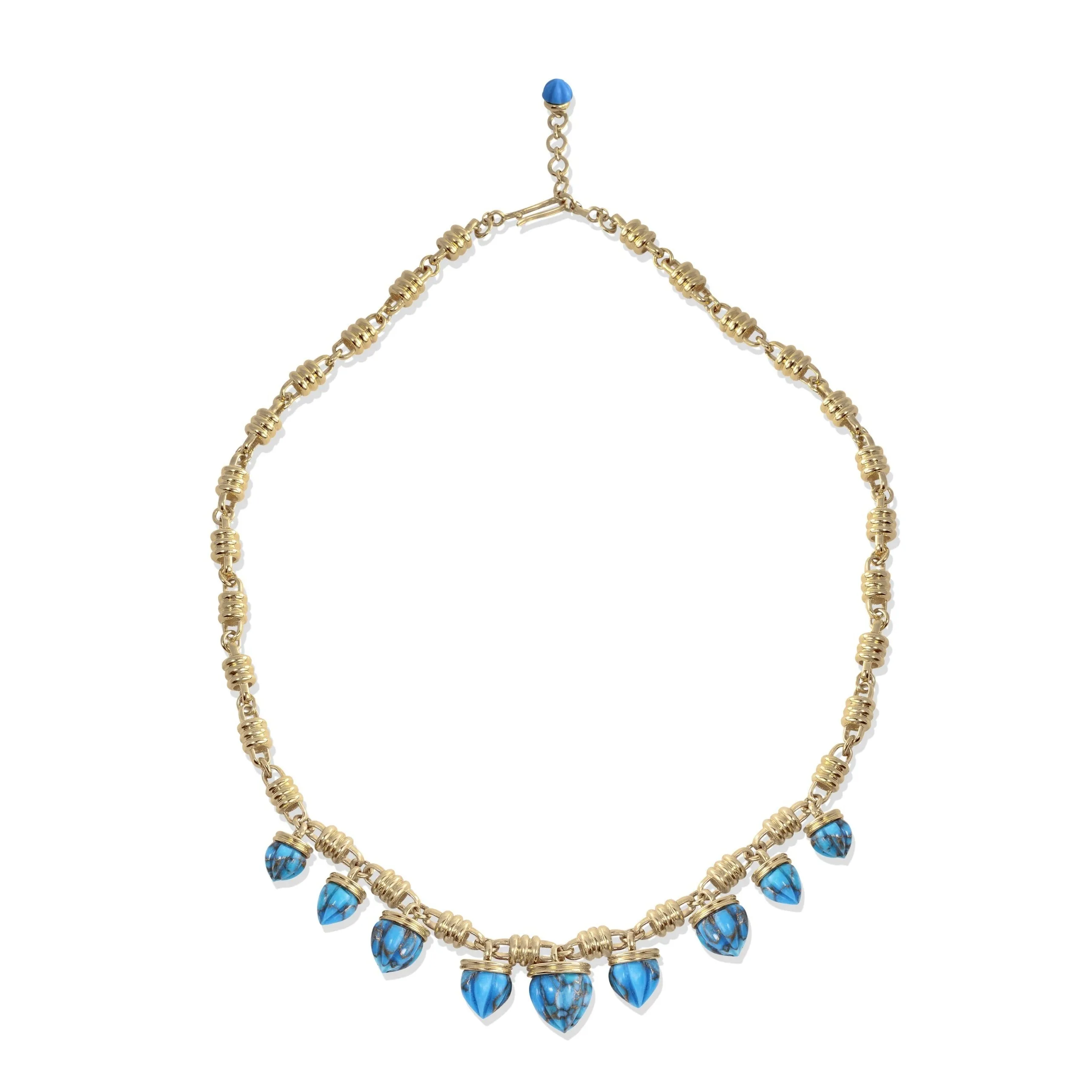 Twist Turquoise 14k Gold Necklace
