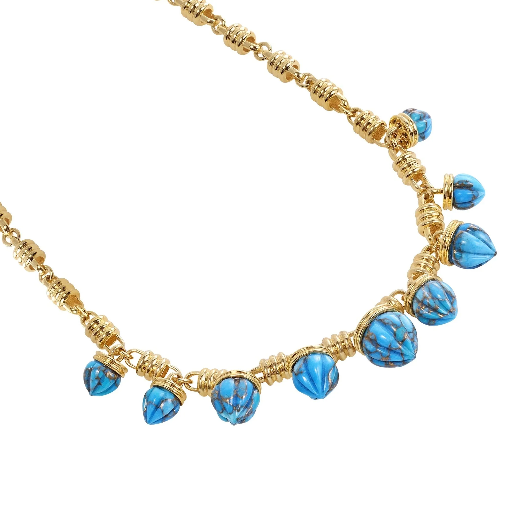 Twist Turquoise 14k Gold Necklace