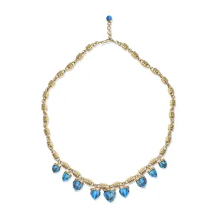 Twist Turquoise 14k Gold Necklace
