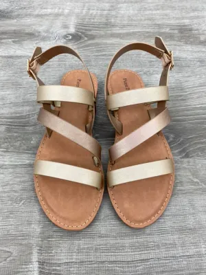 Two-Tone Metallic Gold Sandals