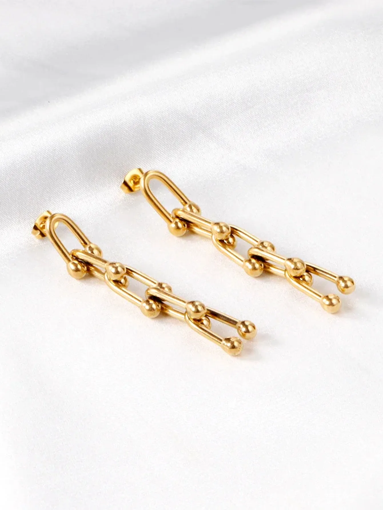 U Shape Ball Drop Earrings - FD ⚡