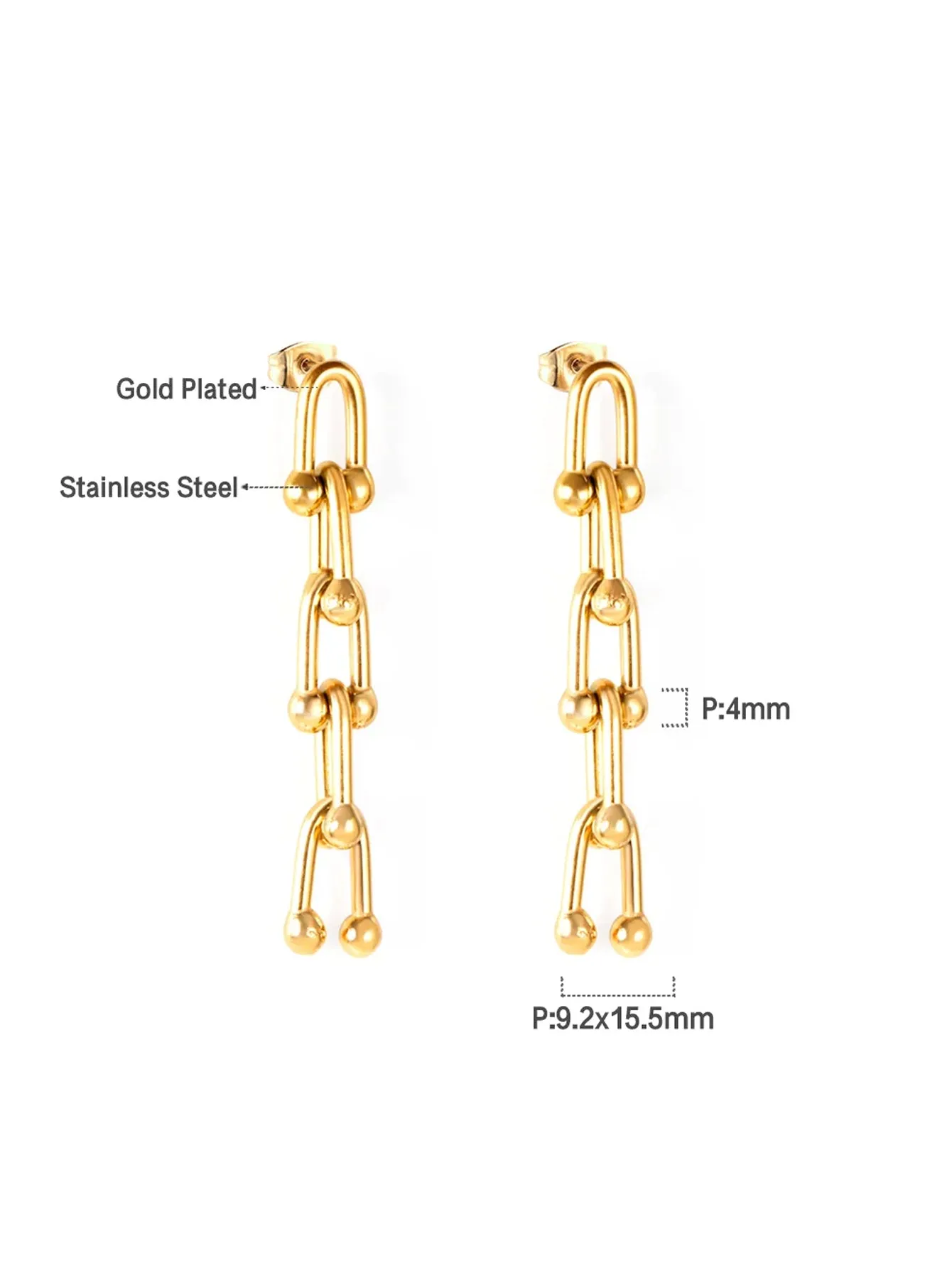 U Shape Ball Drop Earrings - FD ⚡