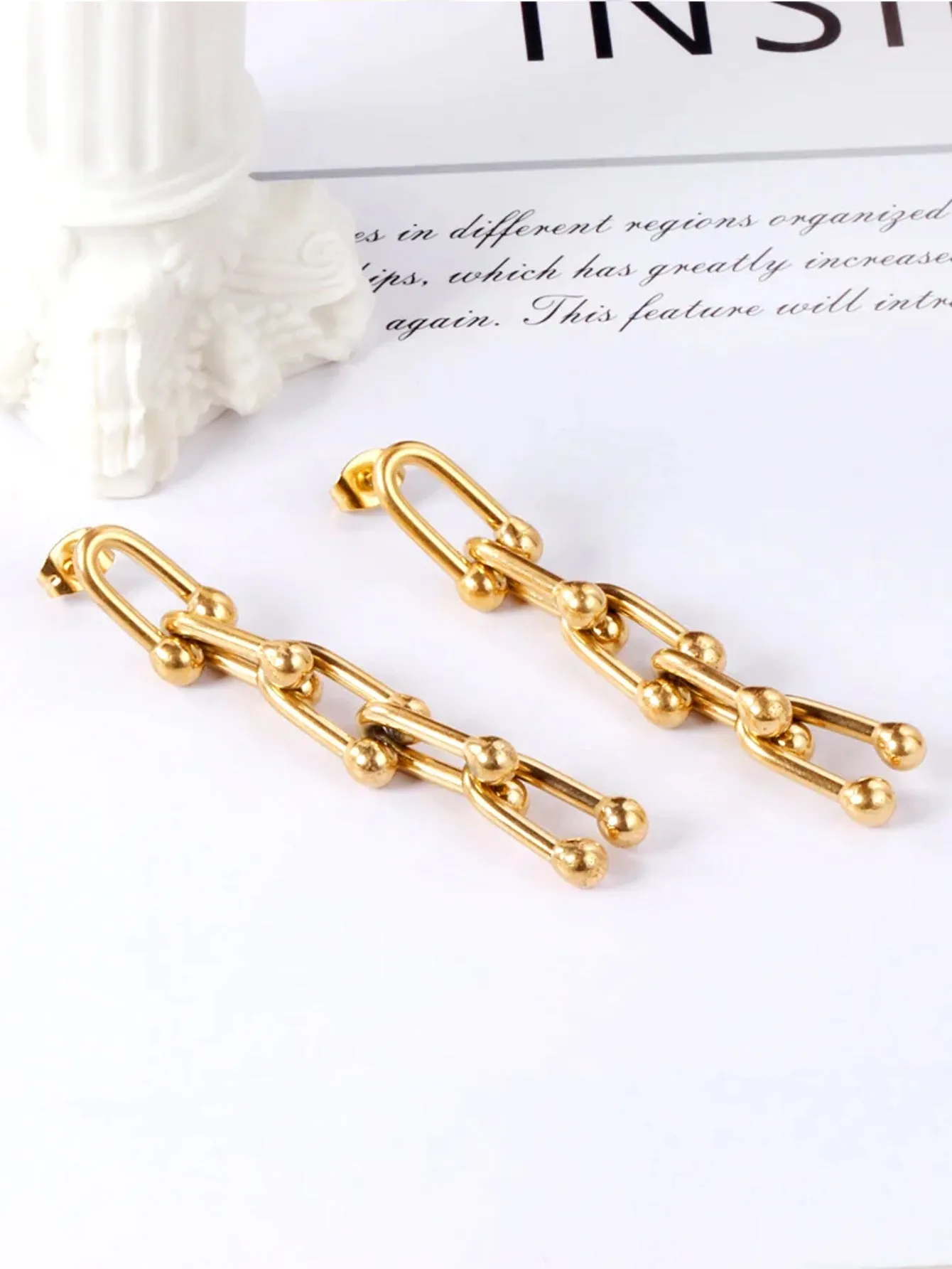 U Shape Ball Drop Earrings - FD ⚡