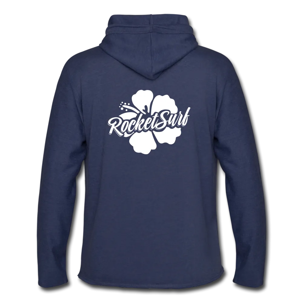 Unisex Lightweight Terry Hoodie - White Flower