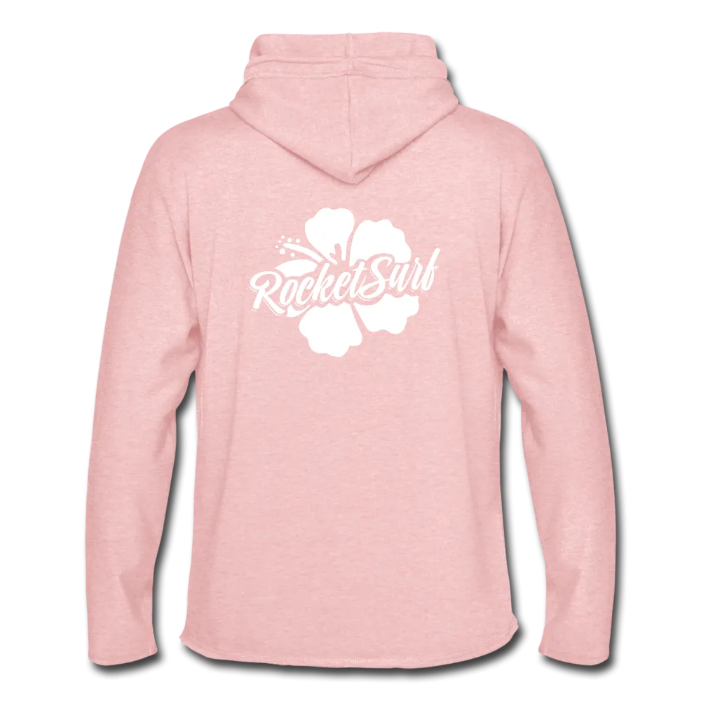 Unisex Lightweight Terry Hoodie - White Flower