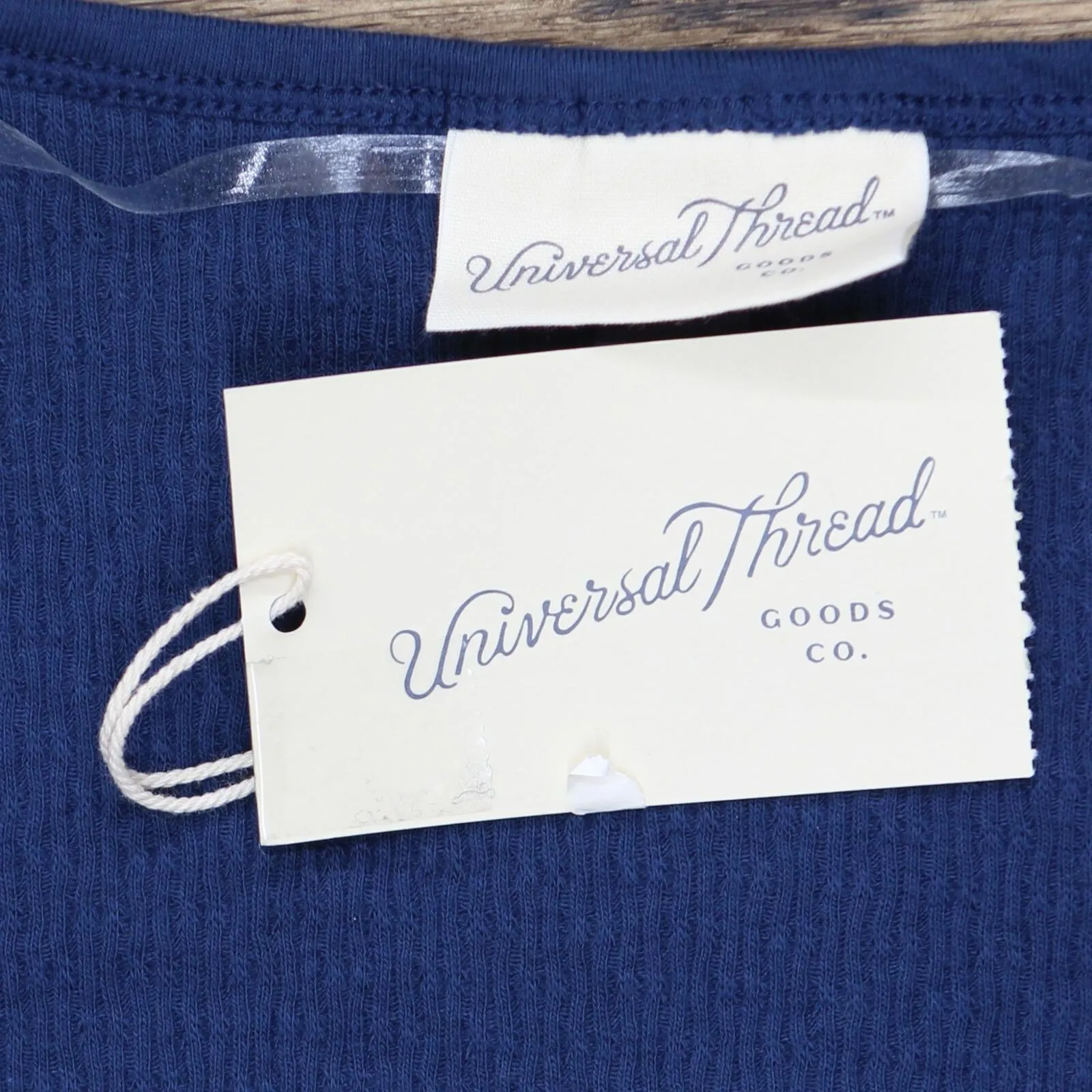 Universal Thread Women's Long Sleeve Henley Neck Pointelle Shirt