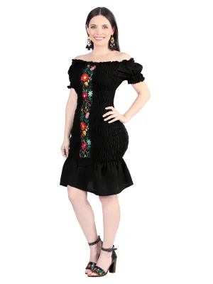 Vestido Artesanal Sirena Bordado de Flores para Mujer