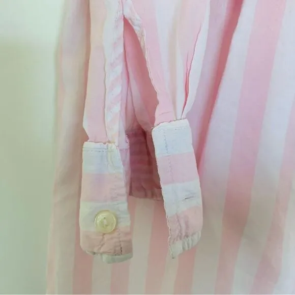 Victoria's Secret Women's Pink Striped Pajama Sleep Shirt Dress Nightgown | L