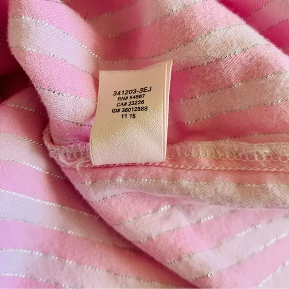 Victoria's Secret Women's Pink Striped Pajama Sleep Shirt Dress Nightgown | L
