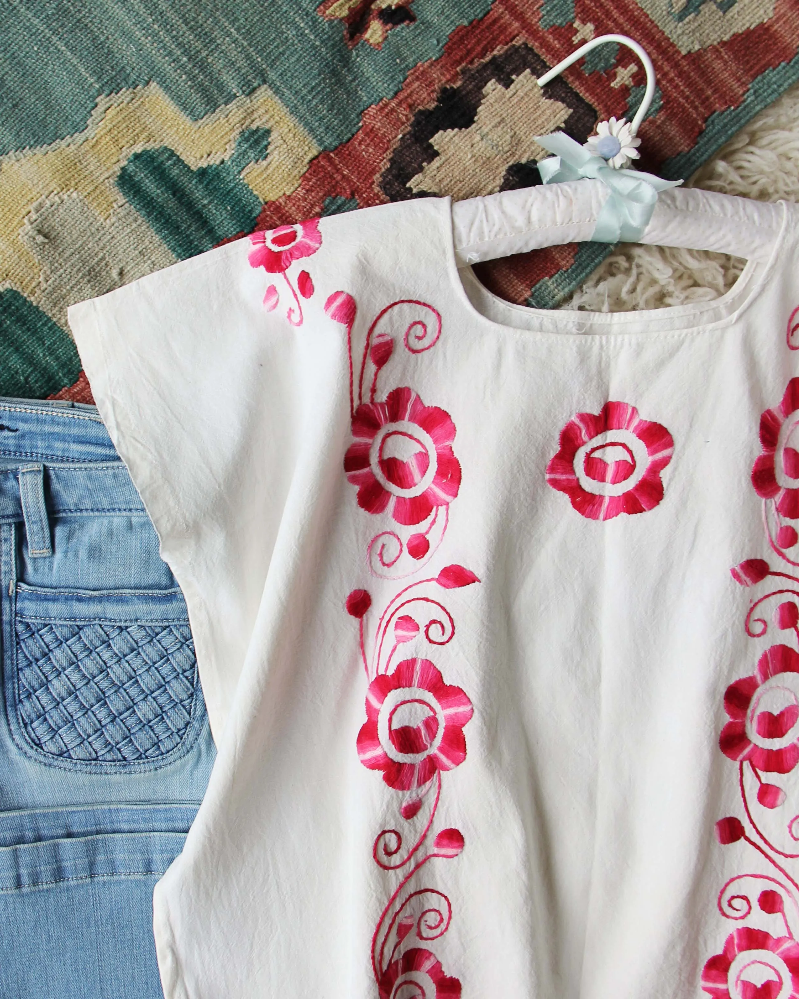 Vintage 70's Mexican Embroidered Top