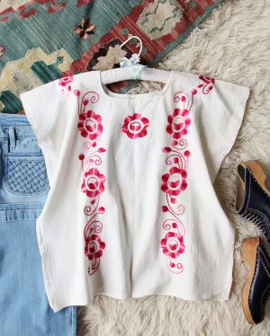 Vintage 70's Mexican Embroidered Top