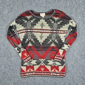 Vintage 90s Denim &amp; Supply Ralph Lauren Aztec Sweater Red Women's Size Small