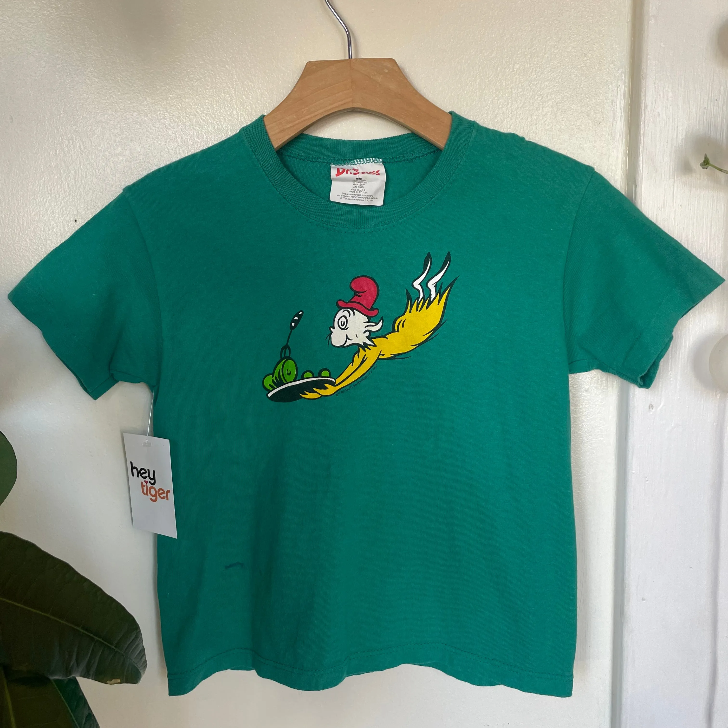 Vintage 90s Dr Seuss Green Eggs and Ham  girlie baby tee // Size XXS XS (HT2433)