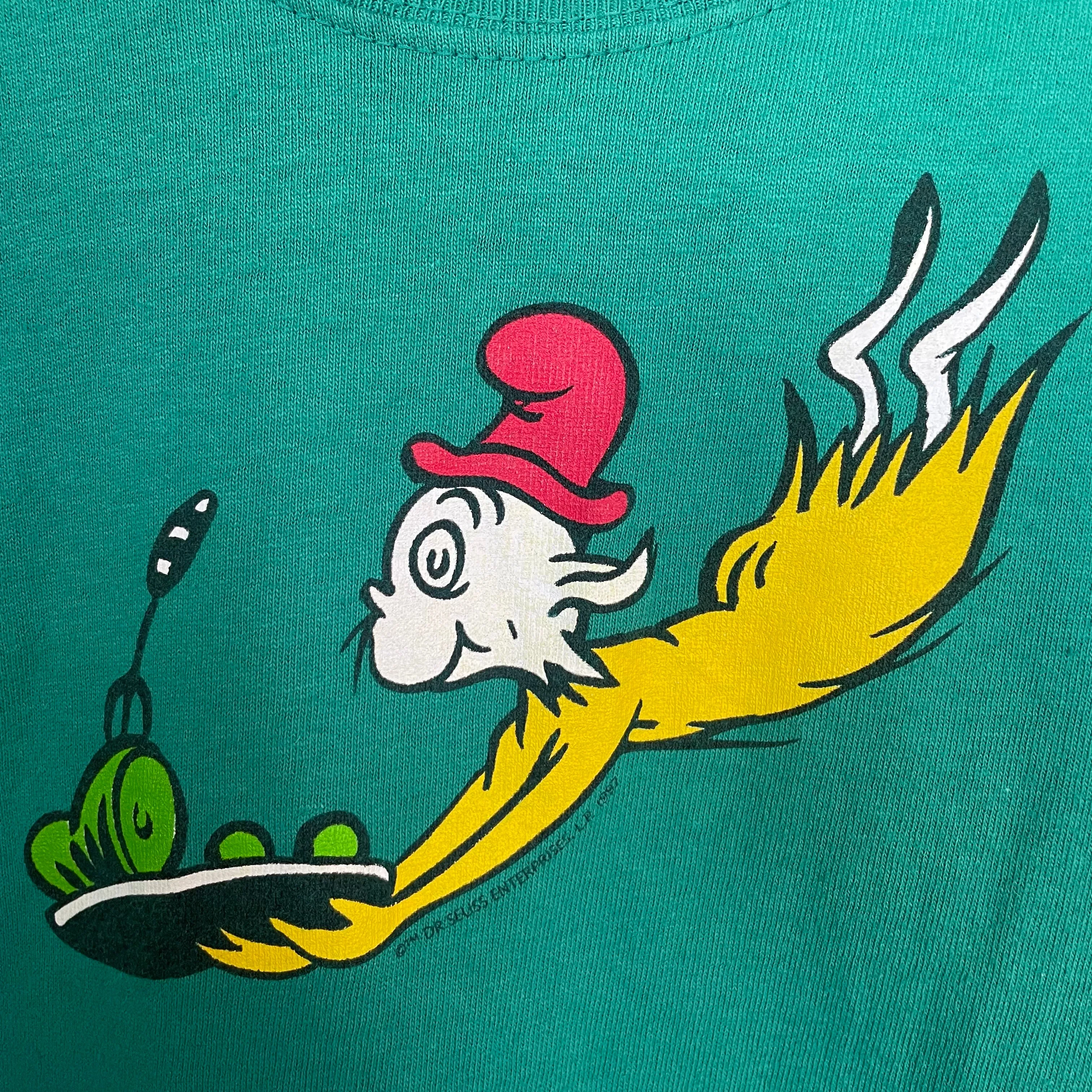 Vintage 90s Dr Seuss Green Eggs and Ham  girlie baby tee // Size XXS XS (HT2433)