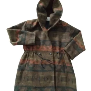 Vintage Andrea Marin Women's Wool Aztec Hood Coat size M Southwestern Old Money