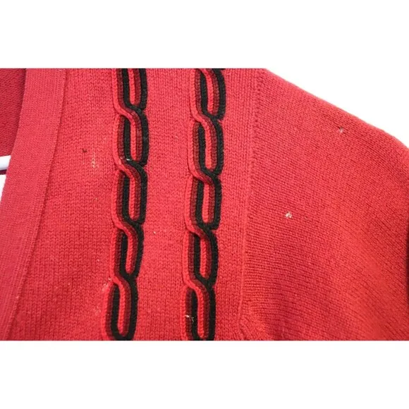 Vintage Ballantyne of Peebles‎ 100% Cashmere Cardigan Sweater 38 Red