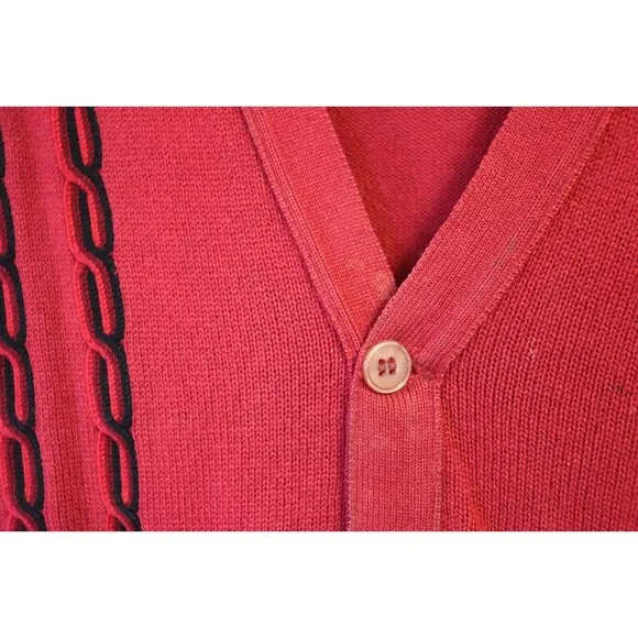 Vintage Ballantyne of Peebles‎ 100% Cashmere Cardigan Sweater 38 Red