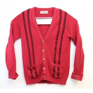 Vintage Ballantyne of Peebles‎ 100% Cashmere Cardigan Sweater 38 Red