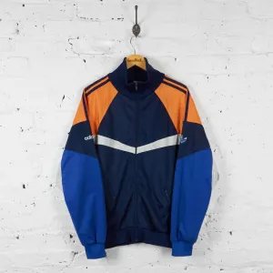 Vintage Colourblock Adidas Tracksuit Top - Orange/Navy - L