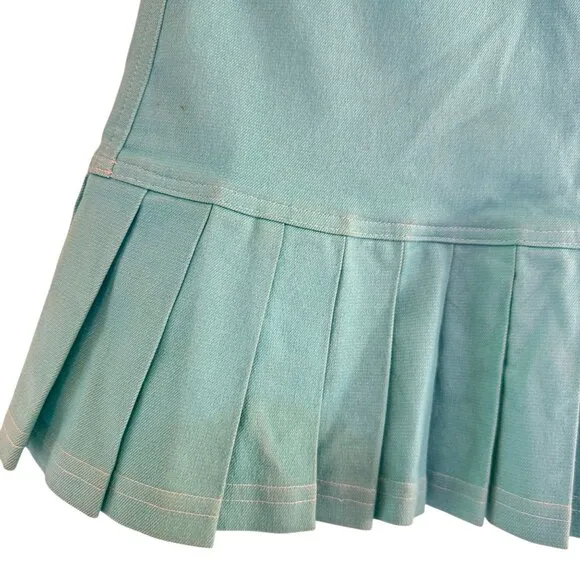 Vintage Cynthia Steffe Women's High Waist Turquoise Ruffle Bottom Denim Skirt Si