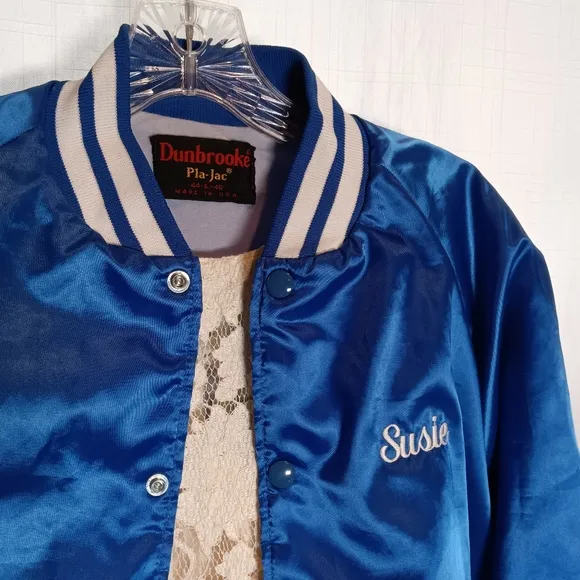 Vintage Dunbrooke Pla-Jac Royal Blue Satin