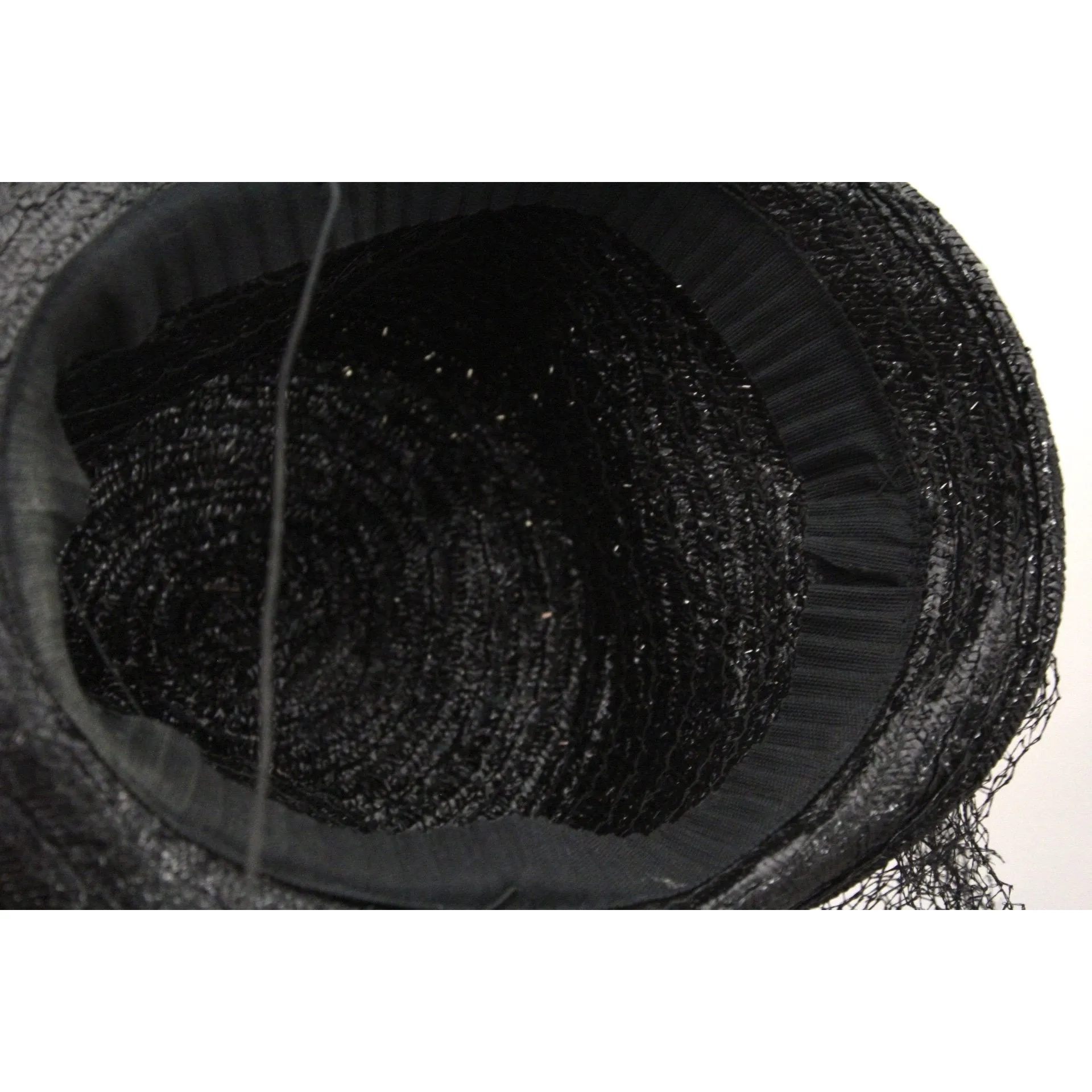 Vintage Fascinator Doll Hat Black Straw & Flowers 1940s ww2 O/S Womens Church